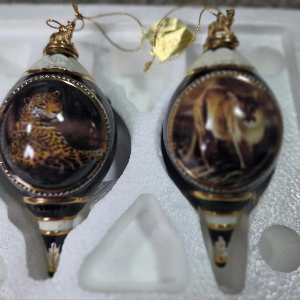 Bradford Editions Charles Frace‎ Majestic Cats Porcelain Ornaments Jaguar Cougar